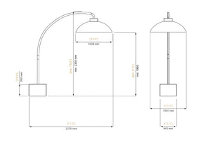 HEATSAIL DOME FS Silk frittstående varmelampe med integrert lys